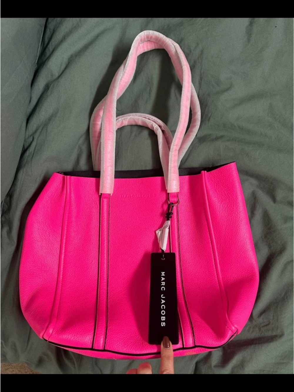 Marc Jacobs Hot Pink Tote Bag with Contrast Trim